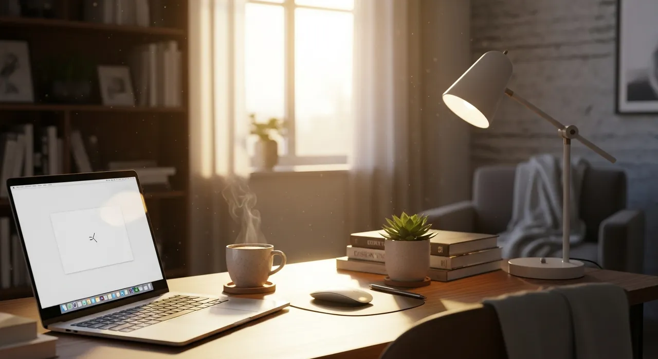 Entrepreneur building a marketing business from a comfortable home workspace